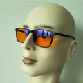 Reduce Headaches Improve Sleep TR90 square Red PC Lens 99.9% 100% Anti Radiation Anti Blue Light Blocking Glasses