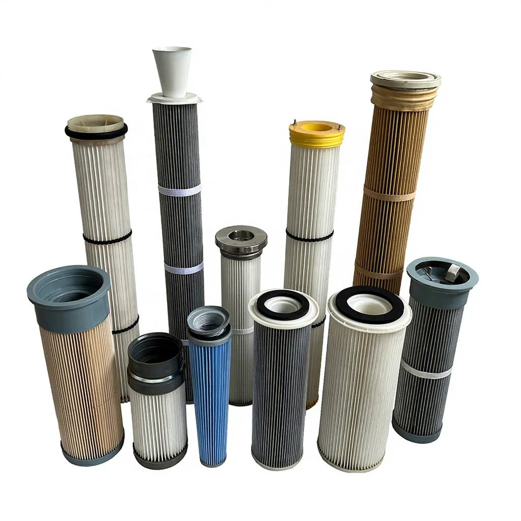 Manufacturer Powder Coating Pleated Filter Cartridge Dust Removal PTFE Polyester Industrial Air Intake Filter for Dust Collector