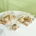 XJH 1/2/4 Cavities Dessert Pastry Bakery Packaging Paper Cake Donuts Gift Clear Cupcake Food Donut Boxes