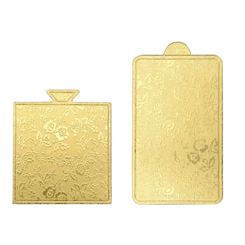 100pcs/Pack Gold Embossing Paper Mousse Cake Board Food Grade Mini Cake Base Boards