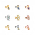 Cartoon Character Copper Earrings Creative New Floral 18k Gold Plated Rod Piercing Bone Stud Fashion Brass Small Cochlear Stud