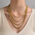 Dina Fashion Fast Shipping 18k Gold Plated Basic Chain Necklace for Men Stainless Steel Rope Chain Women Necklace Jewelry