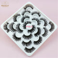 Abestyou 10pairs Private Label Vegan Fake Full Strip Eyelash Extension 20mm Natural Fluffy 15mm 16mm 18mm Faux Mink Crisscross