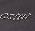 6mm/8mm/10mm Straight Hengsen Stainless Steel Classic Engagement Nose Eyebrow Piercing Jewelry Lip Septum Ring Titanium Plated