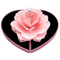Valentine's Day Gift Personalized Plastic Artificial Heart Rose Ring Box Preserved Flowers Plants for Christmas Graduation