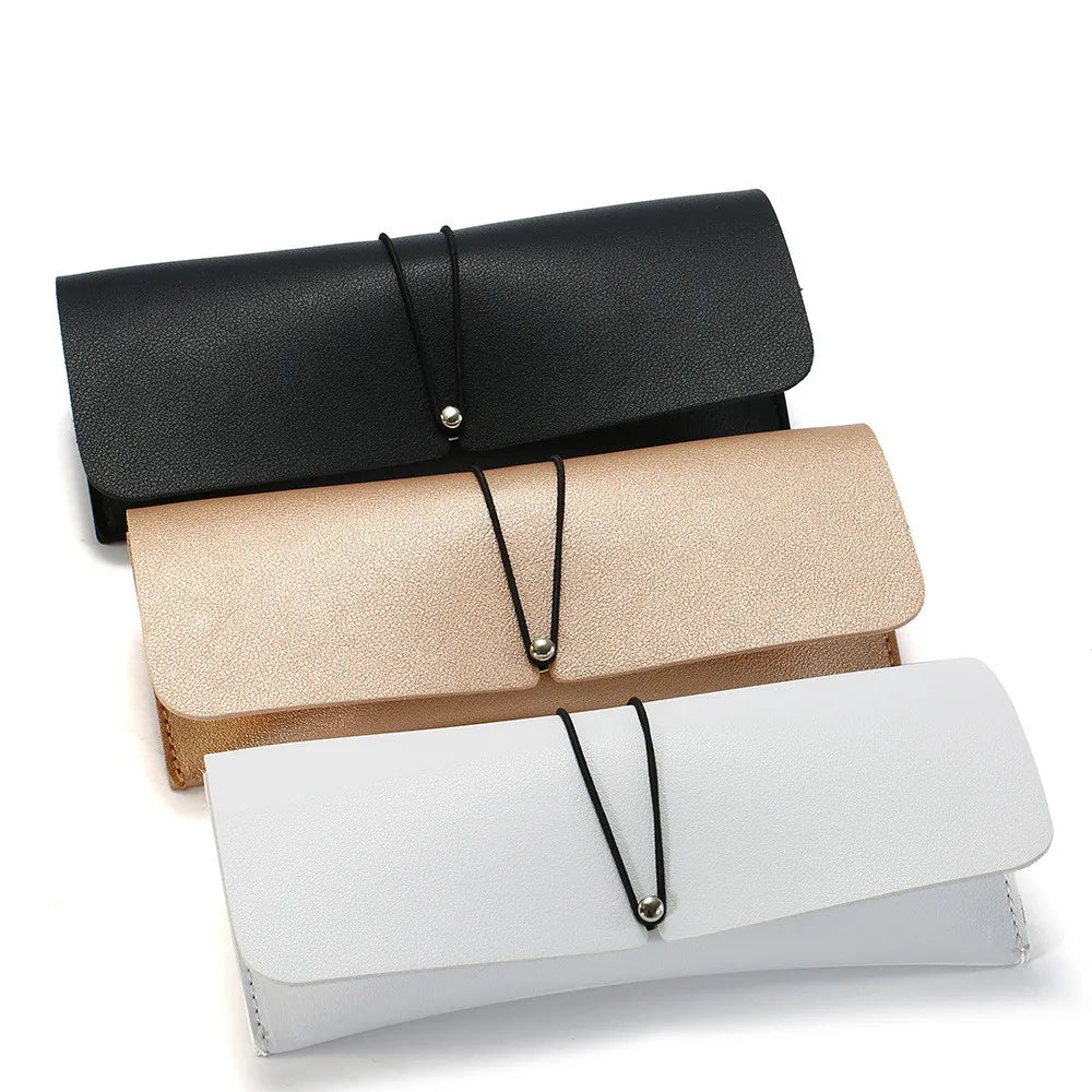 Caja De Lentes Genuine Golden Supplier Ladies Folding Customized Eyeglass Case Sunglasses Box Leather Glasses Pouches