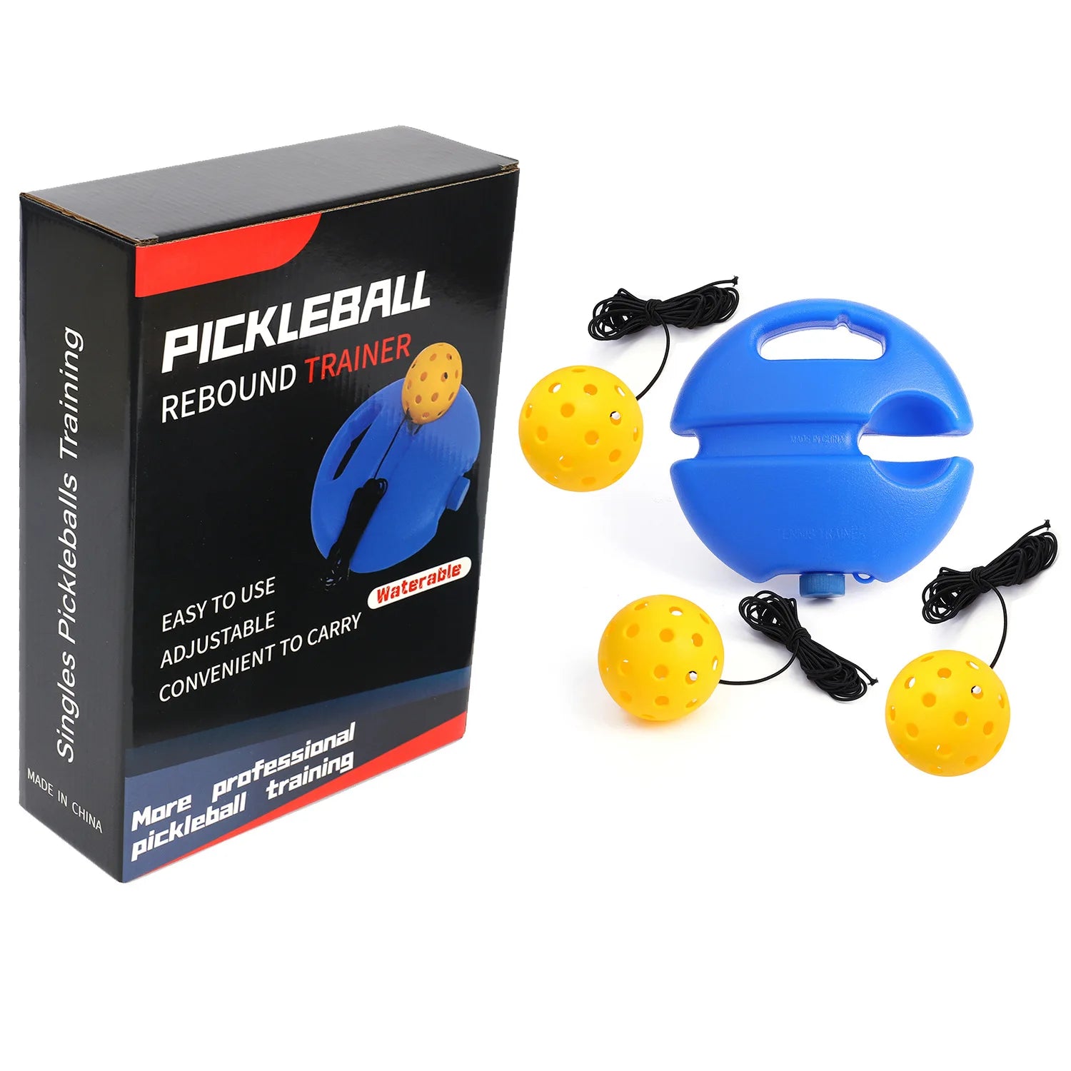 High Quality 74MM PE Outdoor Pickleball Trainer ABS Exercise Ball with Pickleball Retriever and Ornament