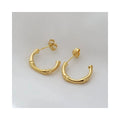Dainty 18K Gold Plated Stainless Steel Bamboo Earrings Waterproof Jewelry Hypoallergenic CC Stud Earrings Women