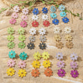 Hot Selling Summer Beach Style Flower Earrings Light Luxury High-Grade Hand-Woven Raffia Earrings for Women