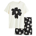 Fashion Girls Short Sleeve Sleepwear 2 Pcs Set Nightwear Pijamas Femme Pjs Mujer Pajamas for Women Sleepwear Pyjamas Set