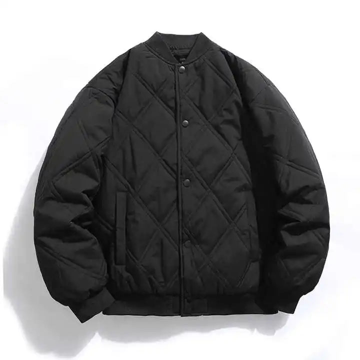 2025 New Men's Jacket Velvet Thickened Solid Color Popular Simple Winter