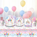 In-Stock Kit Pink Unicorn Theme Girl Birthday Party Supplies Disposable Tableware Set for Birthday Party Tableware Decorations