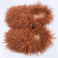 2022 Wholesale New Luxury Style Women Fur Flat Shoes Real Mongolian Sheep Fur Slippers for Women