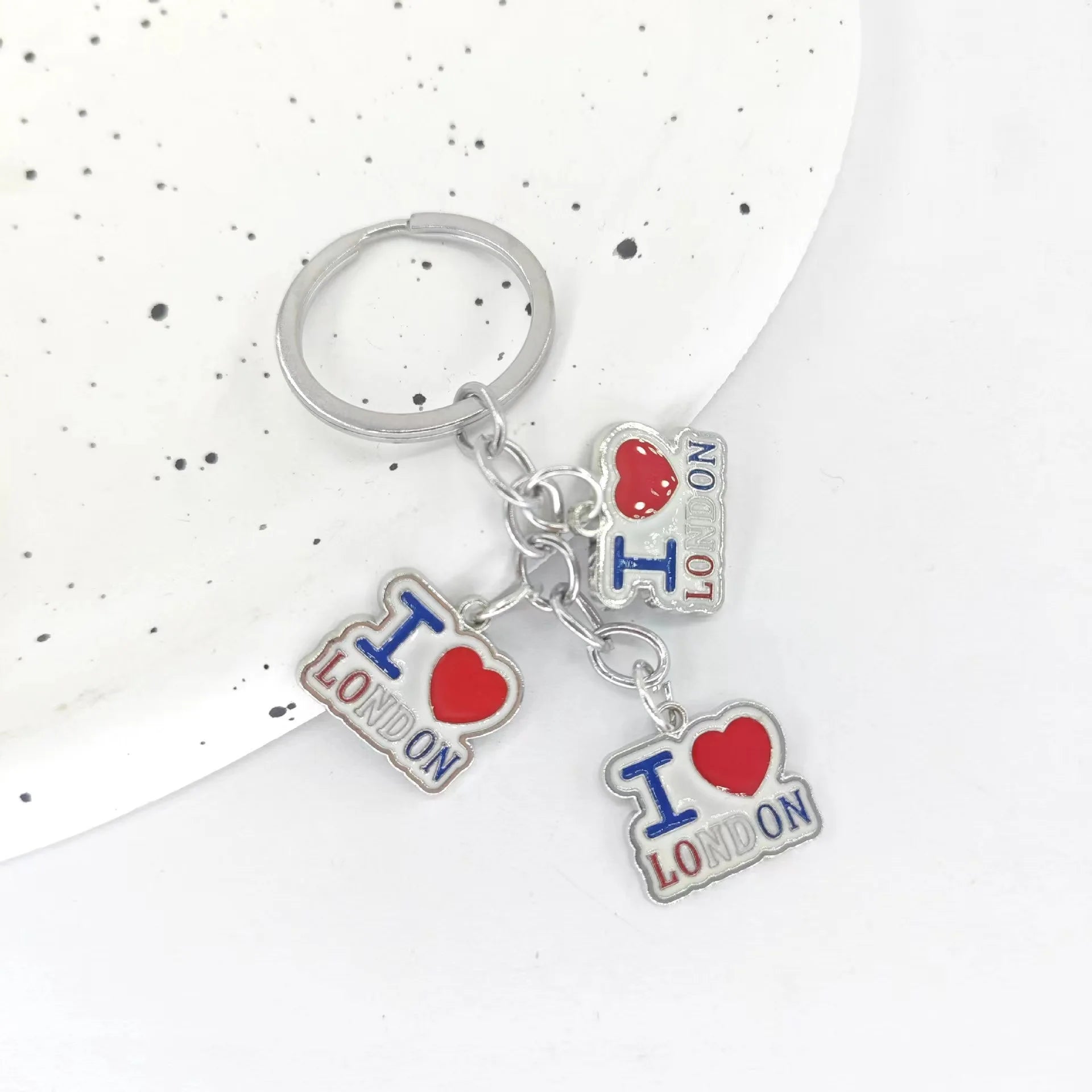 New Fashion Creative Color Mashup Pattern Letters Stars Animals Penguin Zinc Alloy Wallet Keychain