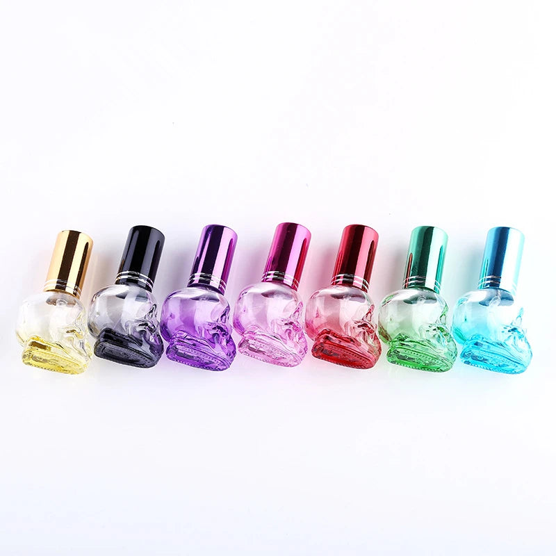 Wholesale Spray Bottle Print 8ml Customizable Special Skull Shape Colorful Color Mini Spray Bottles Print with Spray Cap