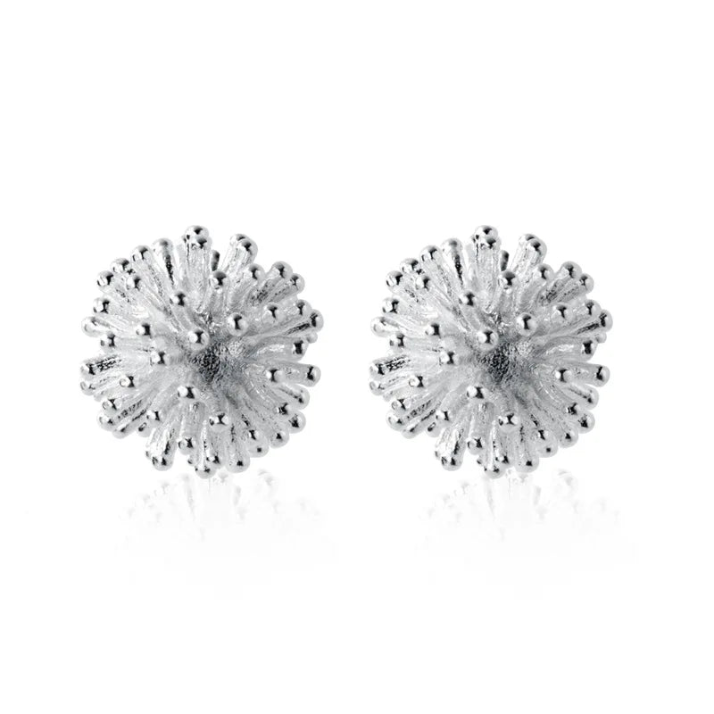 Cute 925 Sterling Silver Ball Core Earrings Dandelion Earrings Gifts Jewelry