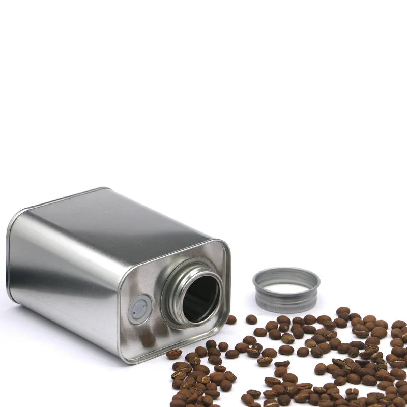 Eco-Friendly Rectangular Tinplate Containers with Valve for Packaging Coffee Beans Food Candies Chocolate Cookies Chewing Gum