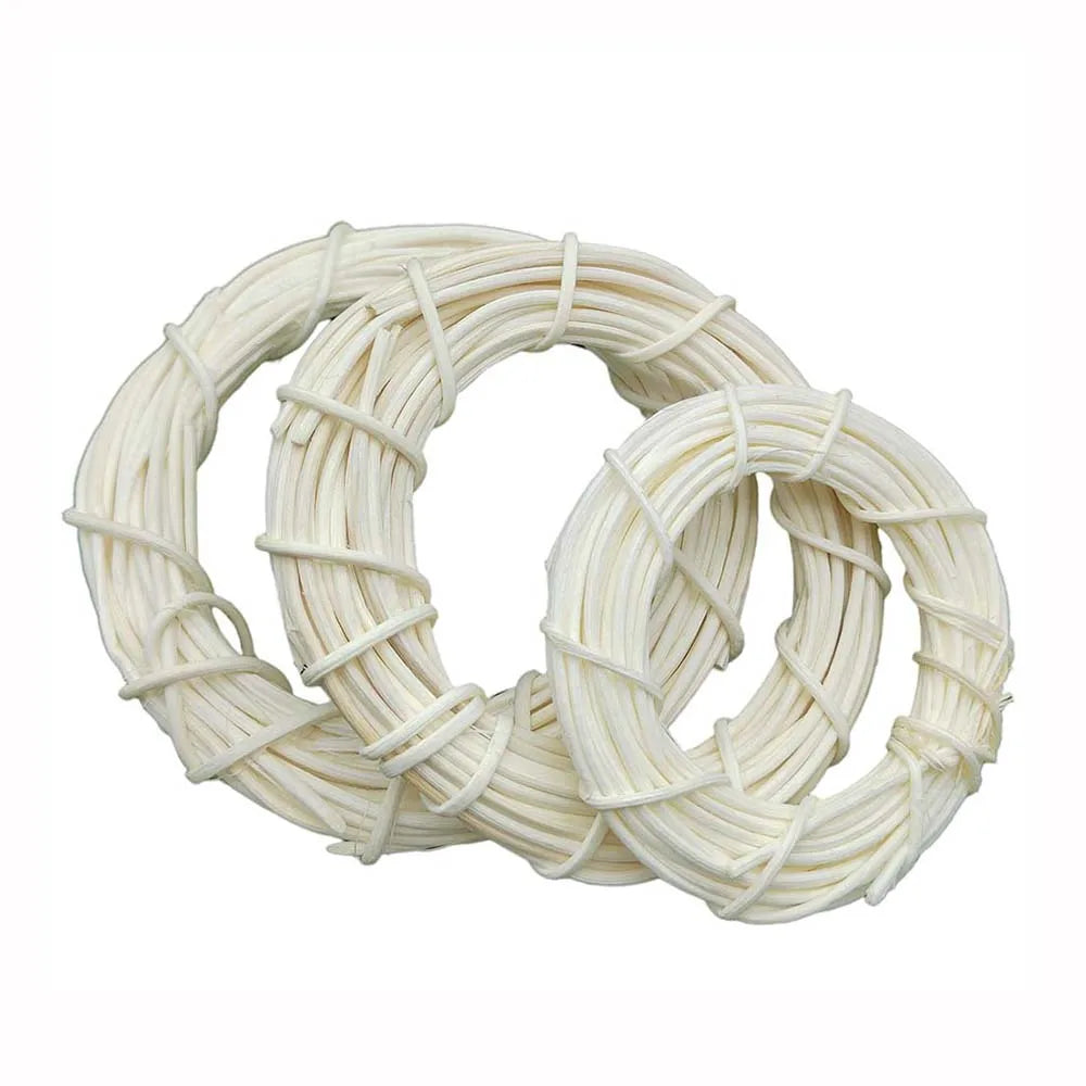 Blank Christmas Garlands Wreaths White Round  Ring Wicker Rattan Front Door Wreath 8/10/12cm Xmas Hanging Ornament