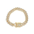 Duyizhao Wholesale Hip Hop Bracelet Natural Stone Jewelry Iced Out Custom Cuban Link Chain Bracelet for Men