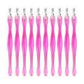 Professional Manicure Pedicure Tool Dead Skin Fork Cuticle Callus Remover Trimmer Fork with Plastic Handle Rubber Pusher