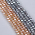 Natural Pearls 9-10mm Natural Pink Gray Color Freshwater Potato Pearl Strands