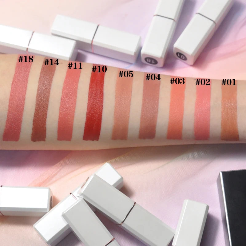 White Package Lipstick Creamy Waterproof  Pigments OEM Private Label Lipstick