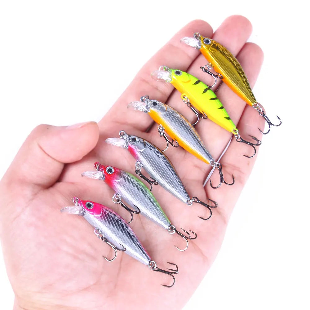 6pcs/set 5cm-3g Mini Sinking Minnow Lure Sinking Artificial Jerkbaits