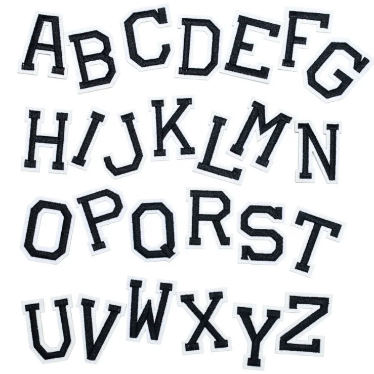 Felt Base Custom Embroidered Iron on Alphabet Letter  Patches for Clothing