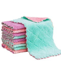 Super Absorbent Double-Layer Microfiber Towel Coral Fleece Dishcloths for Kitchen Cleaning Non-Stick Oil Scouring Rag Woven