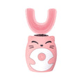 Food Grade  Cat Cartoon Silicone Water Proof 360 All Rounded Sonic Waterproof Rechargeable U Shape Electric Toothbrush Fro Kids