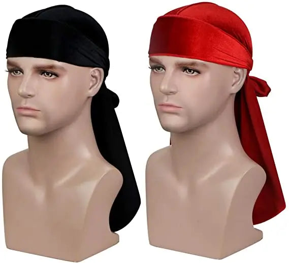 Wholesale Unisex Extra Long Straps Hip Hop Doo Rags Silk Designer Velvet Four Seasons Casual Cheap Custom Durags