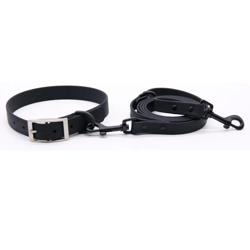 Nimble Heavy-Duty Dog Leash Collar Set Durable Nylon PVC Plastic Solid Pattern Breakaway Feature & Rivet Decoration