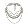 Punk Hip Hop Geometric Choker Necklace Fashion Hollow Peach Heart Gold Chain 4 Pcs Layered Necklace Set Women