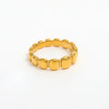 High End 18K Gold Plated Gradient Bread Rings Stainless Steel Jewelry Trendy Finger Ring
