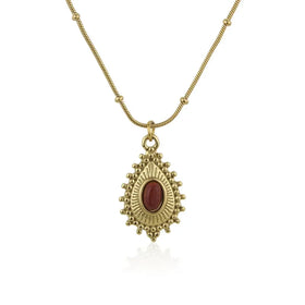 Religious Tear Drop Jewelry Set 18K Gold Plated Stainless Steel Turquoise Chains Chokers Natural Stone Pendant Necklaces