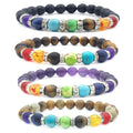 MANCHAO Colorful Volcanic Stone Beaded Bracelet with Elegant Pearl Trendy Women's Jewelry for Yoga Parties & Anniversary Gifts