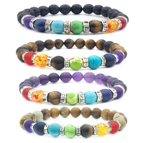 MANCHAO Colorful Volcanic Stone Beaded Bracelet with Elegant Pearl Trendy Women's Jewelry for Yoga Parties & Anniversary Gifts