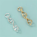 Charms Deoxyribonucleic Acid Dna 20*5mm Gold Plated 925 Silver  Pendants Diy Making Findings Handmade Jewelry