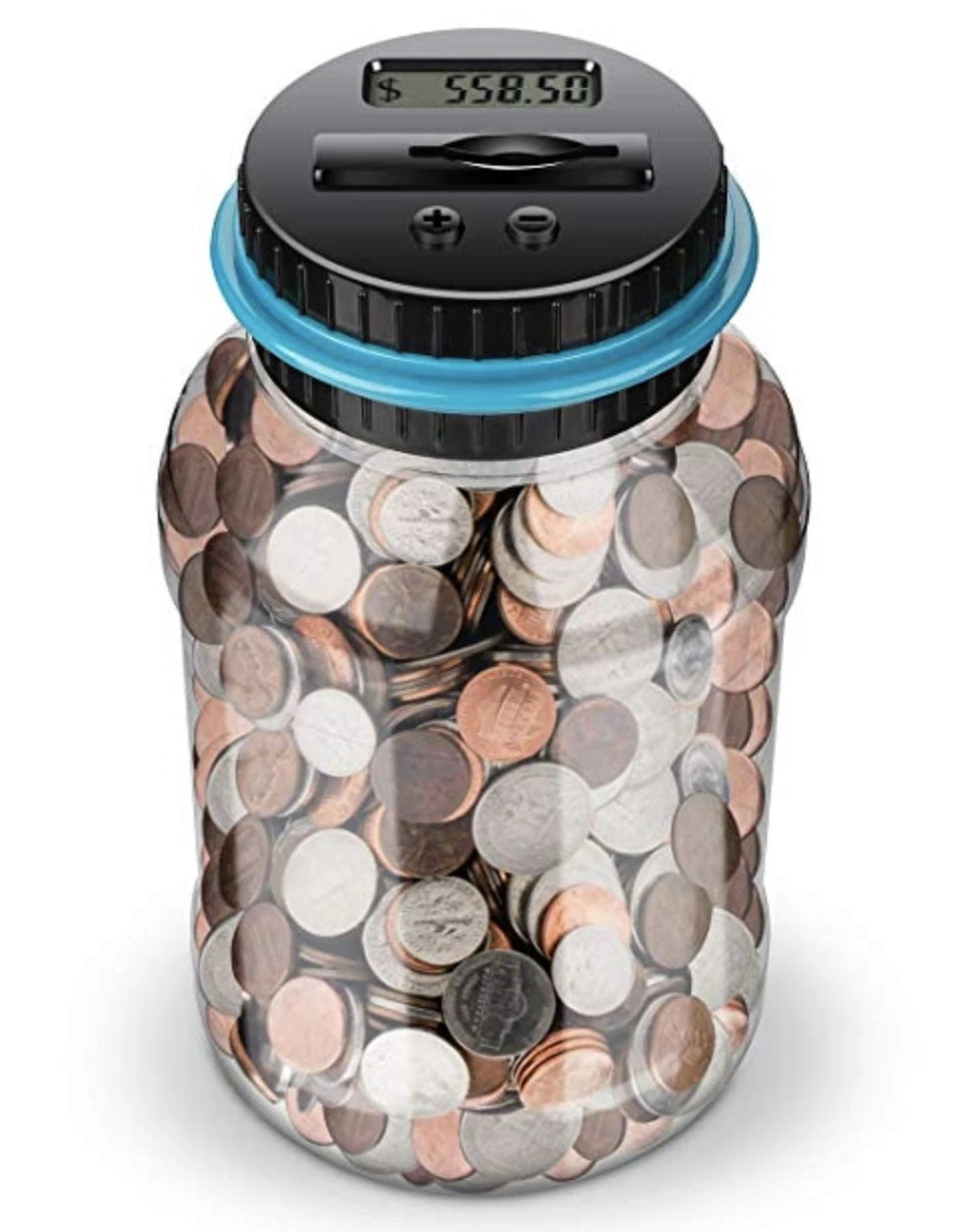 Factory Supply Plastic Ornament Boxes LCD Electronic Coin Counting Money Jar Safe Digital Piggy Bank for USD Euro Brazil Money