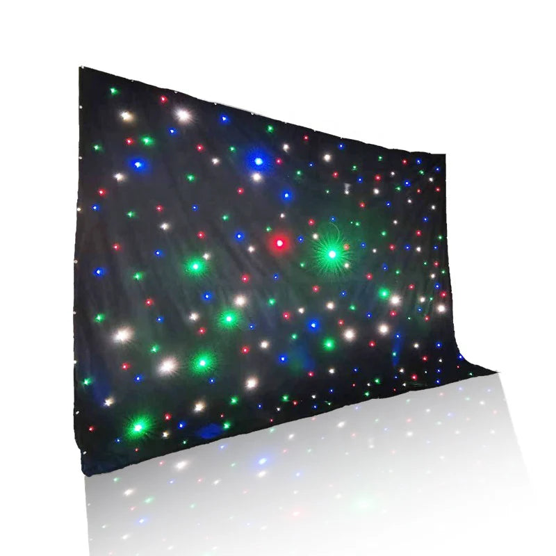 Hot Selling RGB Star Curtain DMX Control Twinkling Stars LED Curtain Design for Stage Home Party Wedding Decorations