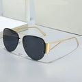 Custom Logo  Fashion Vintage Men Big Half Frame Driving Sun Glasses UV400 Gradient Shades Metal Pilot Sunglasses Women