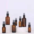 2025 Free Sample Wholesale Price 10ml 15ml 30ml 50ml 100ml Amber Round Glass Essential Oil Spray Pump Bottles in Stock MegaBDM