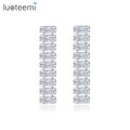 LUOTEEMI Zirconia New Tassel Charm Popular Earing Jewelry Elegant Korean Fashion Minimalist CZ Chain Earrings