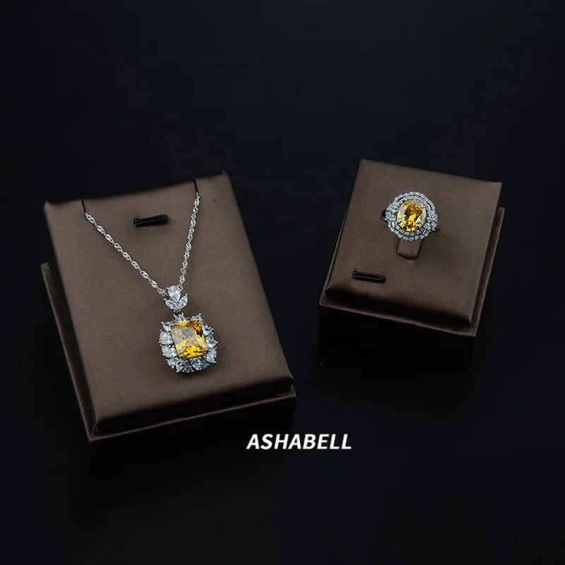 New Fashion Trend S925 Silver Inlaid 5A Zircon 925 Silver Fashion Jewelry Jewelry Sets
