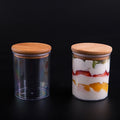 Briwell PLA ISO Plastic clear PS Sealable Nuts Candy Jars Food Grade Storage Jar with Bamboo Lid