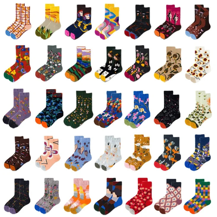 Animal Print Unisex Men Women Breathable Spring Crew Casual Funny Socks Custom Combed Cotton MegaBDM