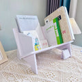 Wooden Desktop Bookshelf Baffle Desk Storage Shelf Book Holder Stand Table Space-Saving Storage Solution for Bedroom