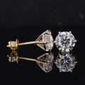 Starsgem 10k 14k Yellow Solid Gold Screwback Prongs Setting Moissanite 1ct Studs Earring
