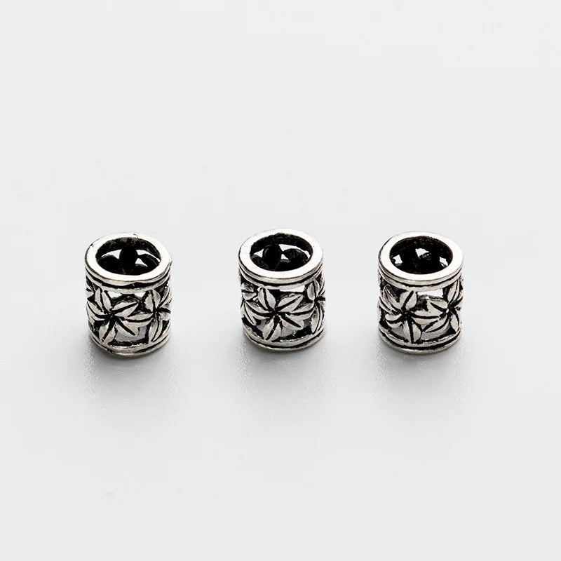 Best Selling Premium Quality Attractive Hollow Flower Shaped S925 Sterling Silver Tube Curved Jewelry Beads