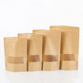 Resealable Doypack Brown Kraft Paper Biodegradable Packaging Standing up Pouches Food Packaging Zip Lock Bags With Zipper